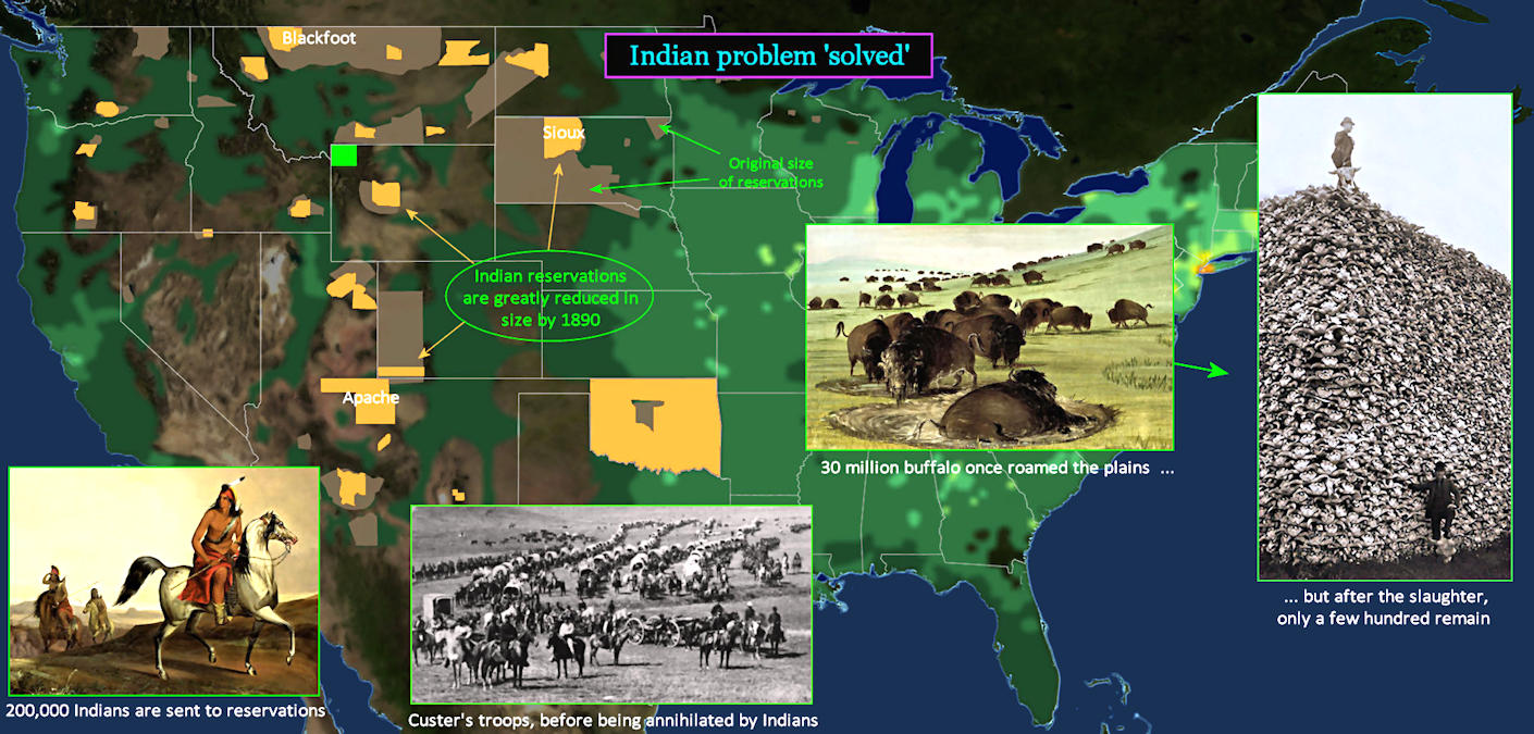 Indian reservations, 1890 map